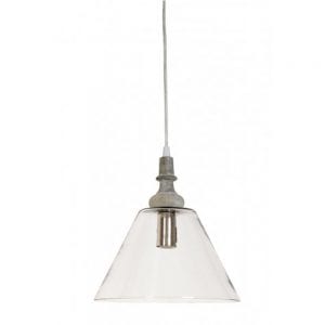 lyana glass with wooden top hanging lamp