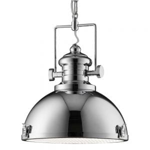 industrial chrome hanging lamp