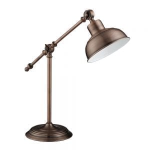 Copper finish standing lamp