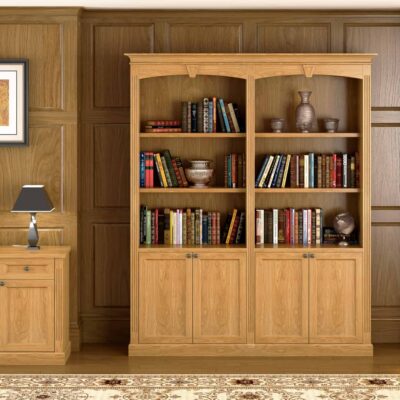 Oak Grovenor Double Bookcase01
